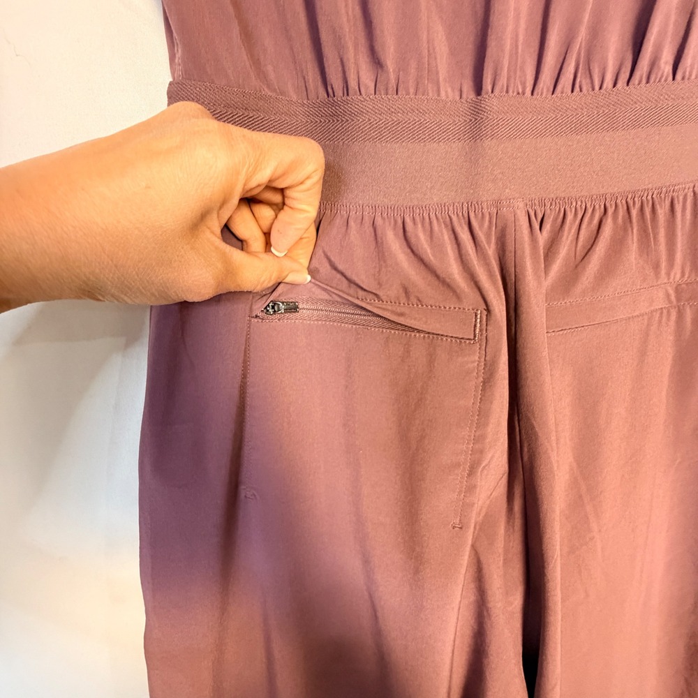 Athleta Brooklyn Heights Jumpsuit Plum Mauve Wide Leg Sleeveless Size 0 - Picture 10 of 16